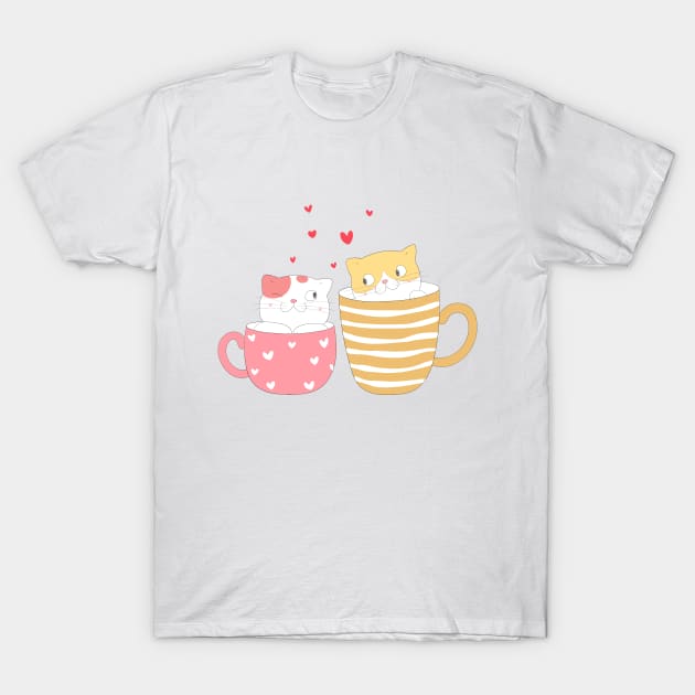 LOVELY COUPLE CAT T-Shirt by Lovely Arts